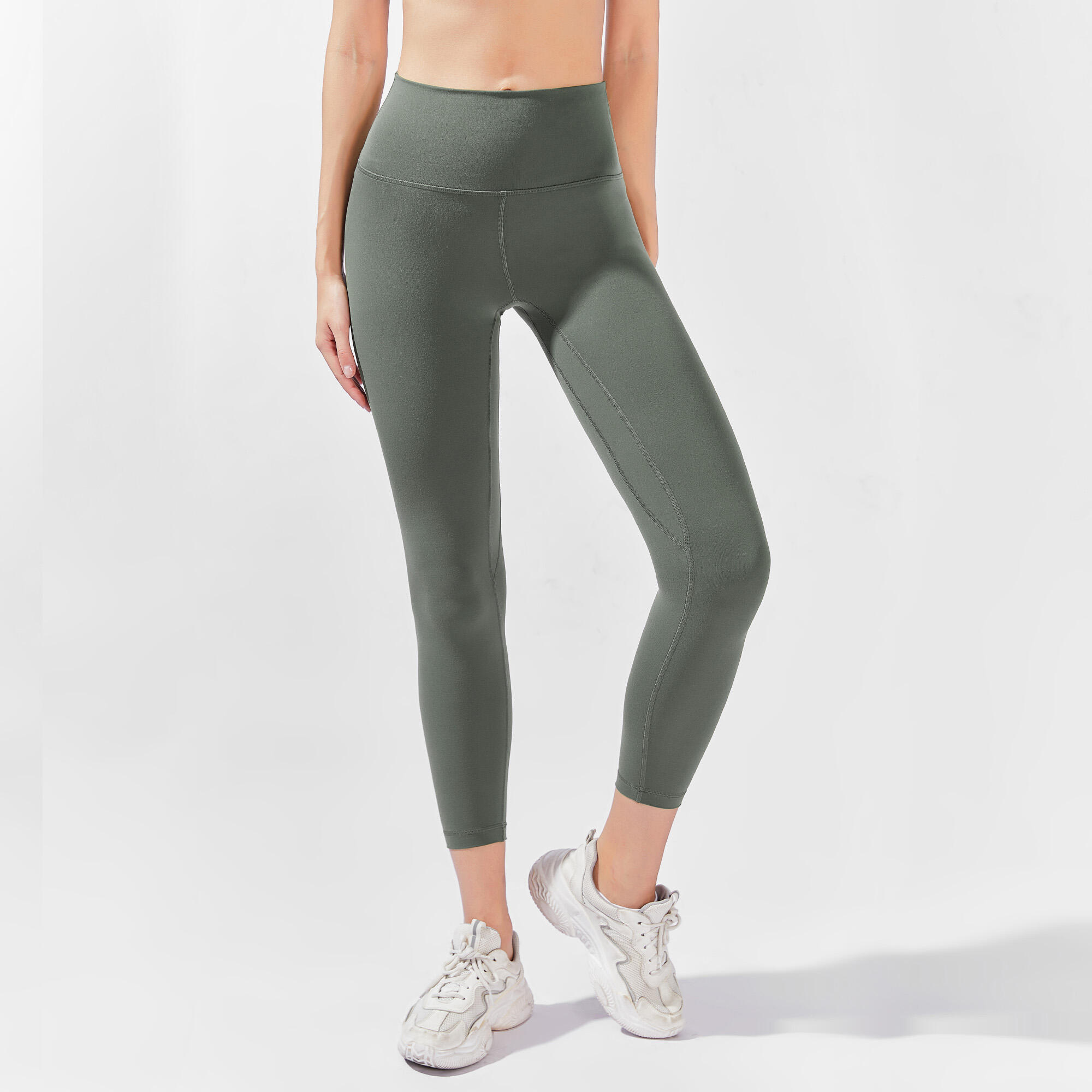 High-Waisted 7/8 YULA Yoga Leggings - Green 2/7