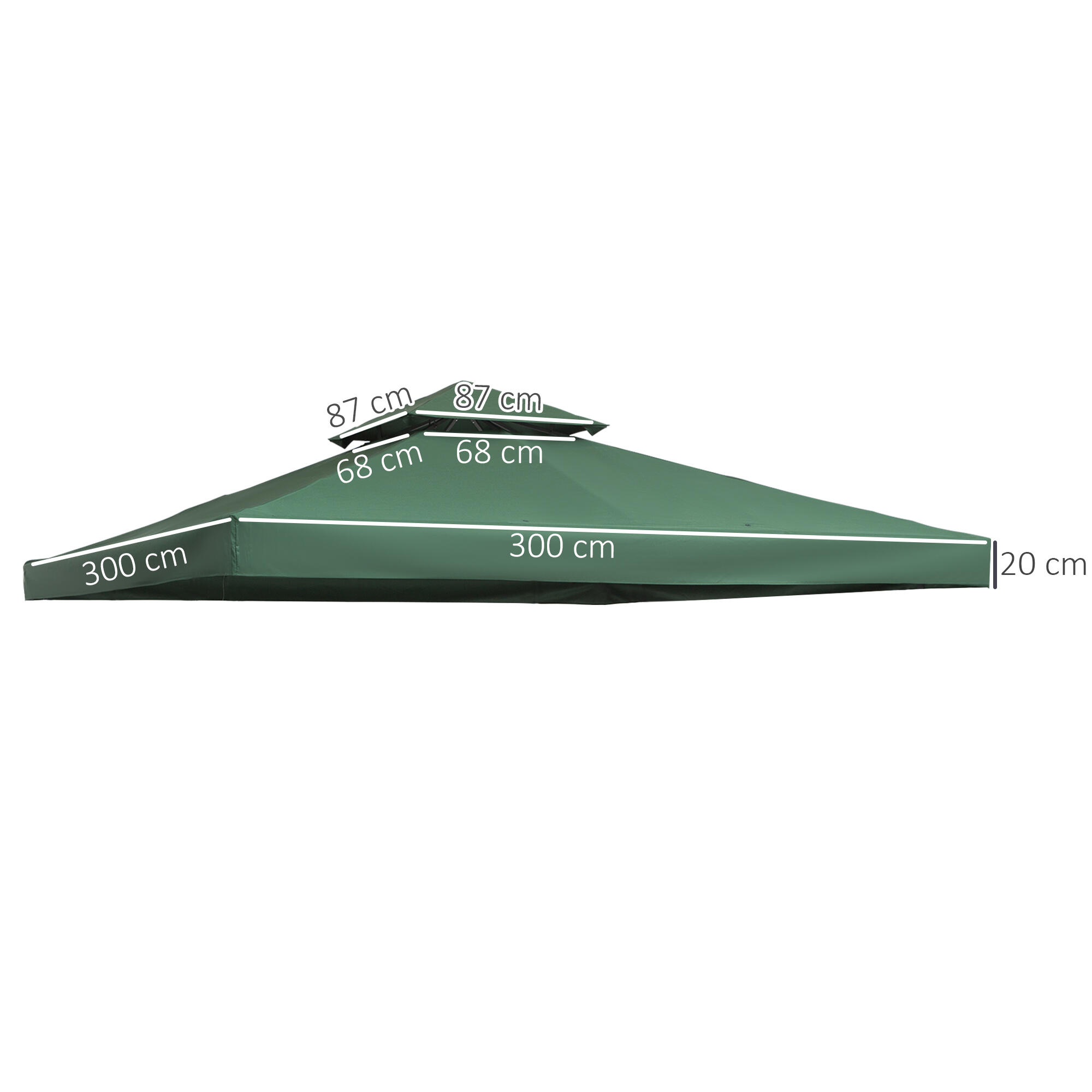 Techo Reemplazo para Carpa Eventos Deportivos 300x300 cm Verde 3/7
