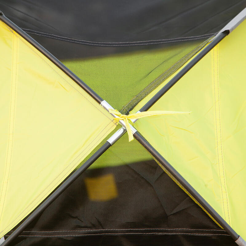 Tenda Campismo 300x300x185 cm Amarelo e Cinza Outsunny