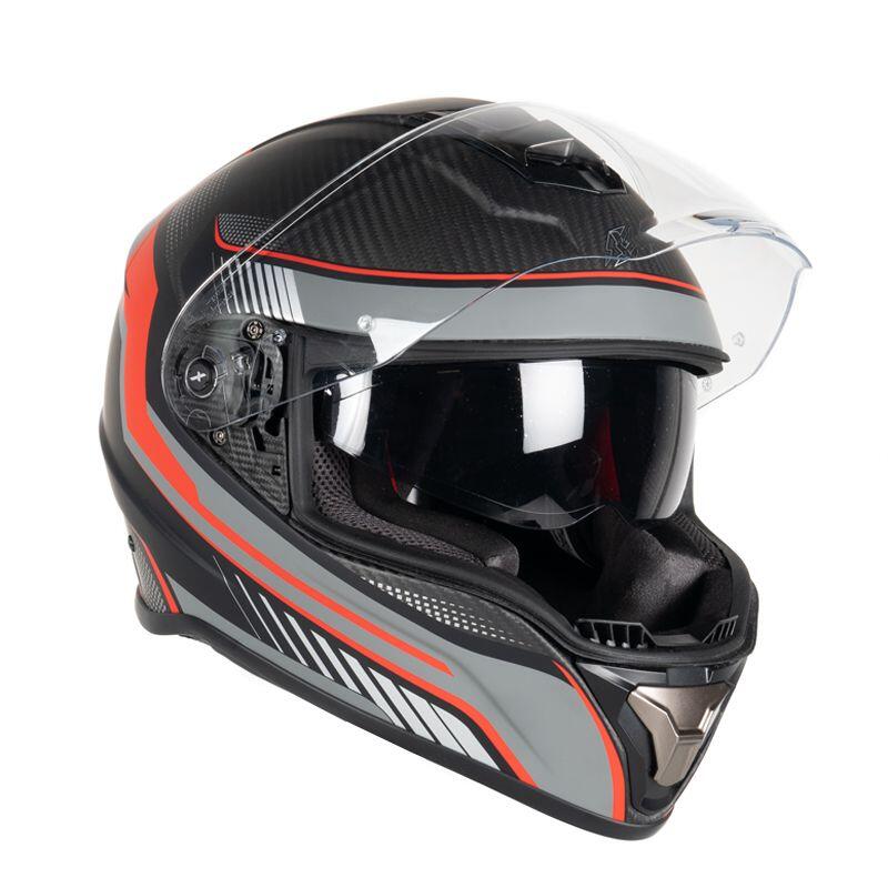 Casque CONTINENTAL CARBON DECAL MATT 22.06 Adulte Carbon Gris/Rouge Matt Dexter