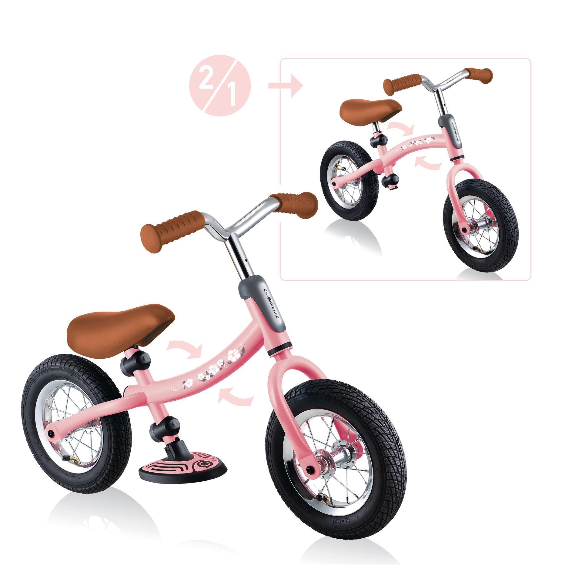 GLOBBER Globber Go Bike Air- Balance Bike - Pastel Pink