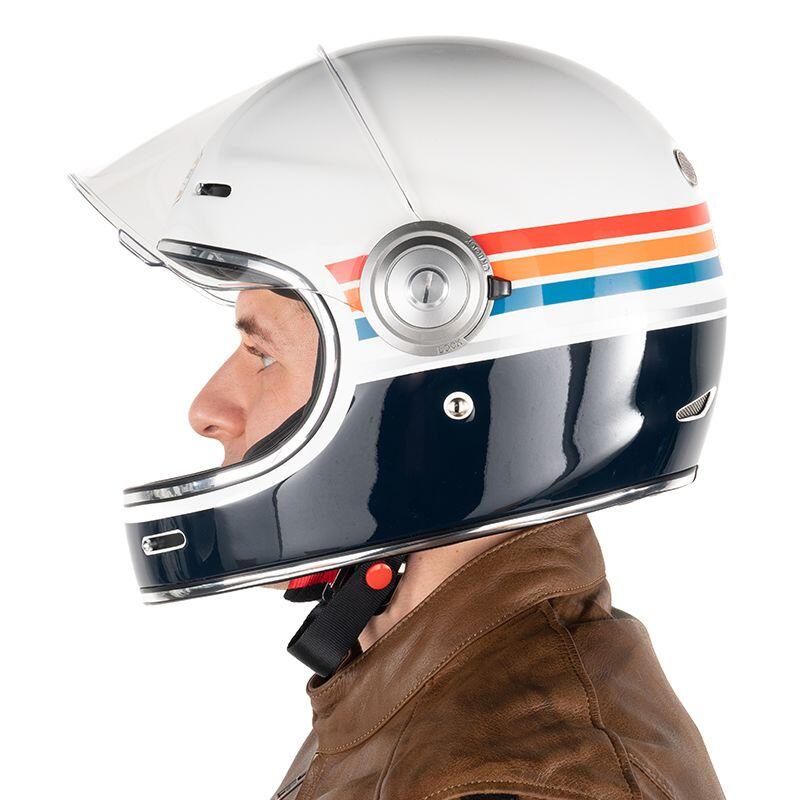 Casque TANNEN ENJOY THE RIDE VINTAGE Adulte Blanc/Bleu petrol Dexter