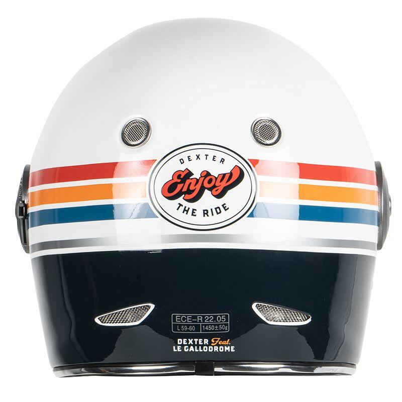 Casque TANNEN ENJOY THE RIDE VINTAGE Adulte Blanc/Bleu petrol Dexter