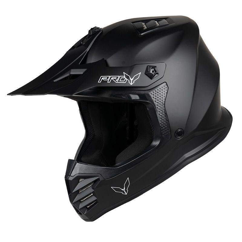 MOTOBLOUZ Casque Cross HAWK ENFANT Black Mat pour Scooter Vélo Trottinette