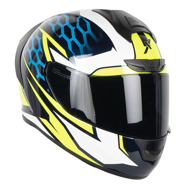 Casque RAFAL Adulte Bleu/Blanc/Jaune Dexter