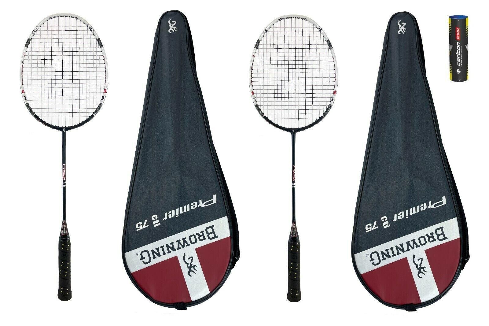 BROWNING Browning Premier CTi Badminton Rackets Twin Set, Covers & Shuttles