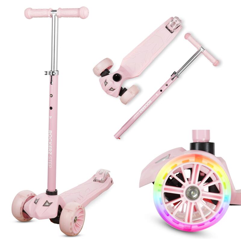 Rockerz Step - Monopattino per bambini con ruote da discoteca - colore rosa