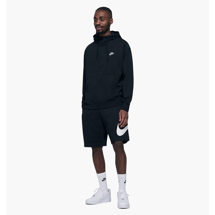 Sweatshirt Nike Club Full-Zip Hoodie Preto Homem 5/5