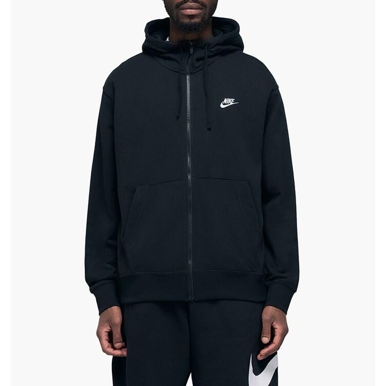 Sweat à capuche Nike Club Full-Zip Hoodie, Noir, Hommes
