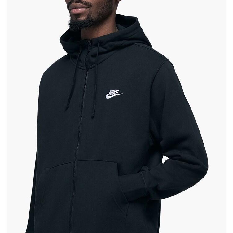 Sweatshirt Nike Club Full-Zip Hoodie Preto Homem 4/5