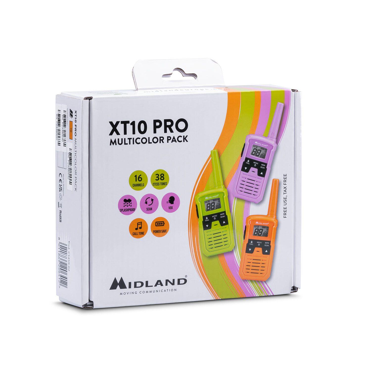 MIDLAND XT10 PRO Walkie Talkie PMR446 - Arancione/Fucsia/Verde 6/7