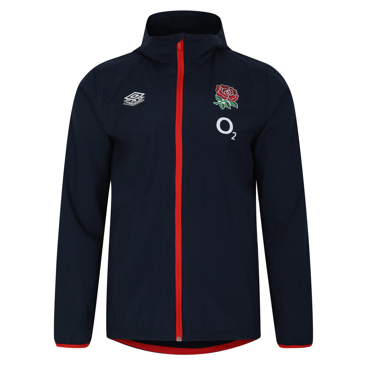 Childrens/Kids 23/24 England Rugby Track Jacket (Navy Blazer/Flame Scarlet) 1/2