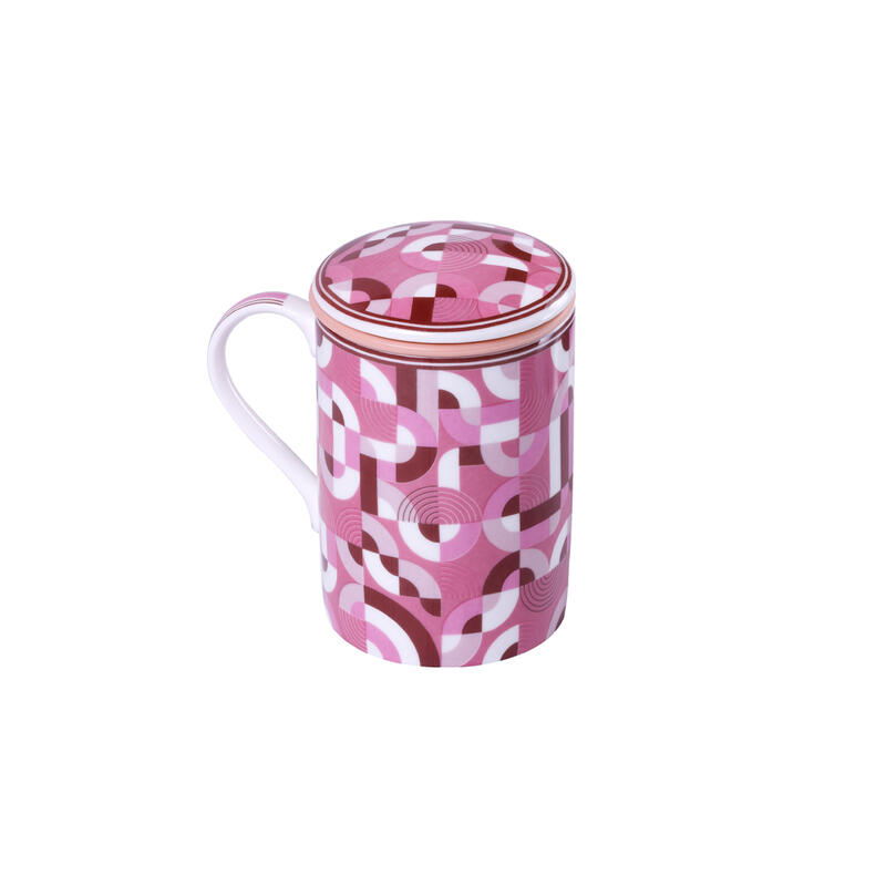 Tea Shop Taza de Té con filtro y tapa Mug Classic Boogie Taza de porcelana
