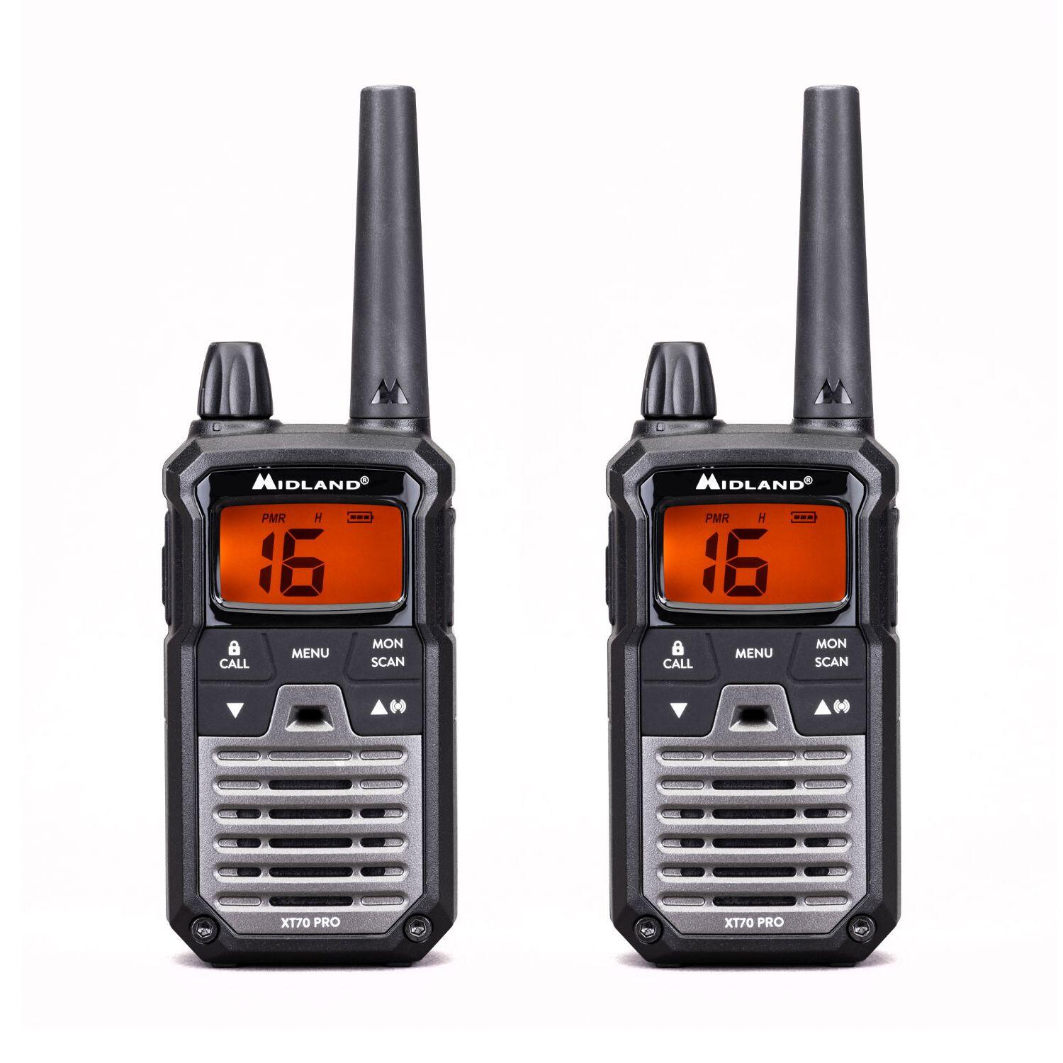 Midland - Walkie-talkie Midland Xt70 Pro 2 Pmr446, 12km En Campagne - Talkie-walkie - Gris - Taille Unique - Decathlon