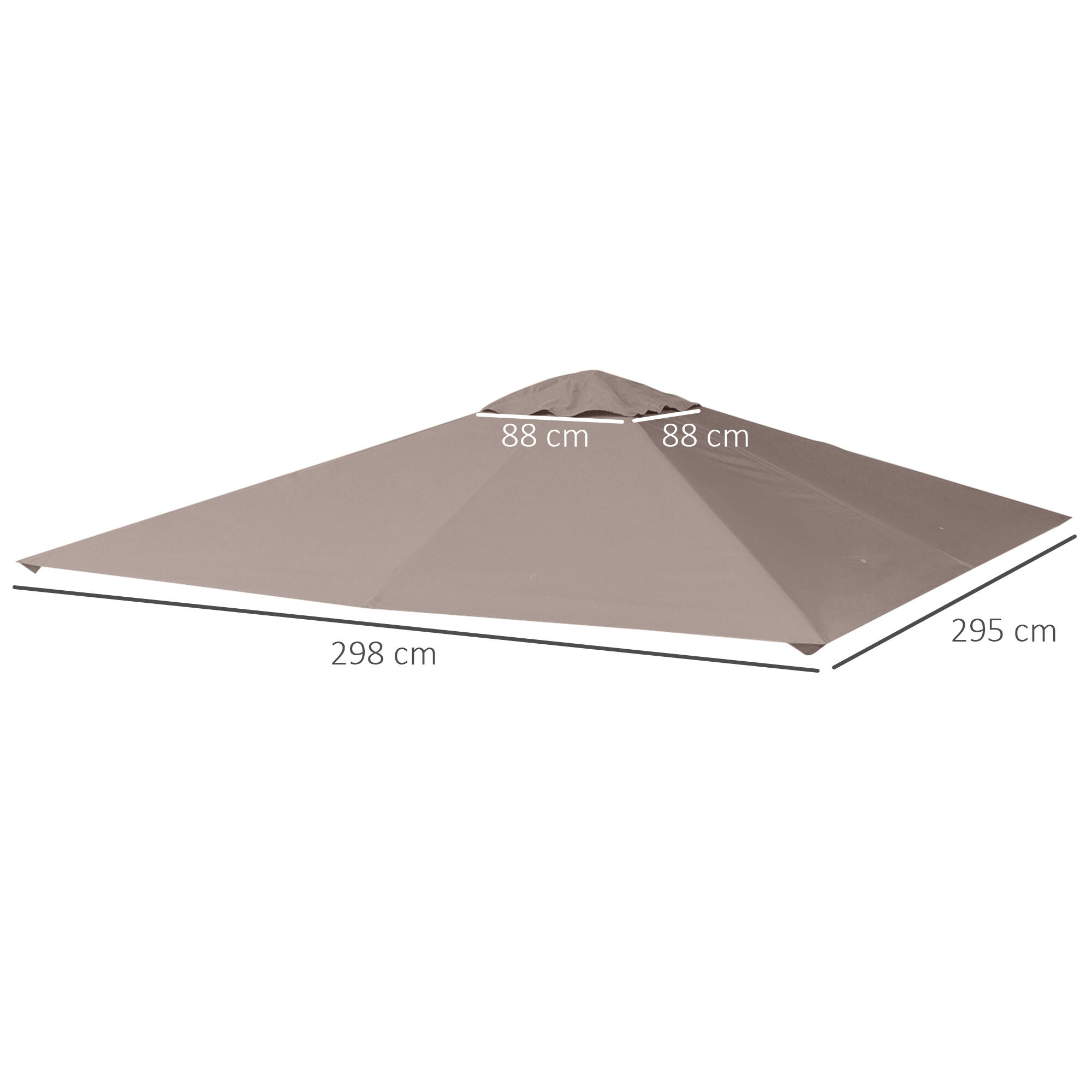 Techo de Repuesto para Cenador Outsunny 298x295 cm Beige 3/7