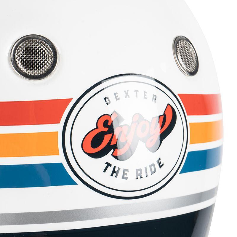 Casque TANNEN ENJOY THE RIDE VINTAGE Adulte Blanc/Bleu petrol Dexter