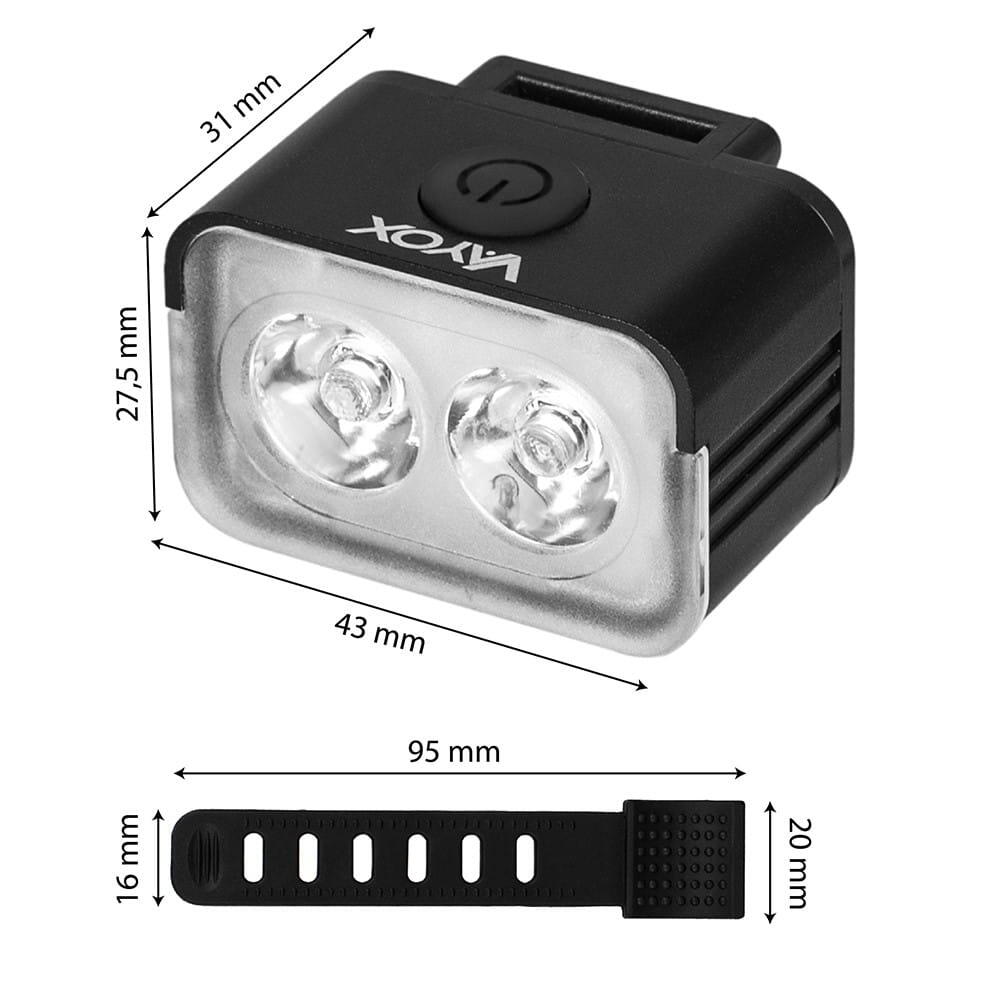 Luce anteriore per bici Vayox VA0153 300 lm, 2xLED, ricaricabile USB-C 5/7