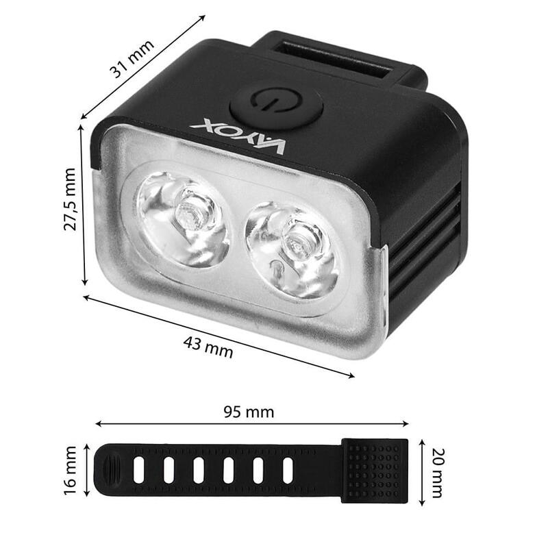 Vayox VA0153 első kerékpár lámpa 300lm 2xLED újratölthető USB-C