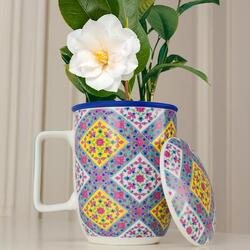 Taza de Té con filtro y tapa Mug Harmony Polaris Taza de porcelana