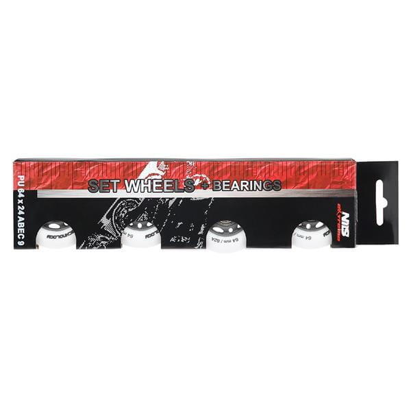 PU-wielen 64x24 82A + ABEC-9 Set Nils Extreme 5/7