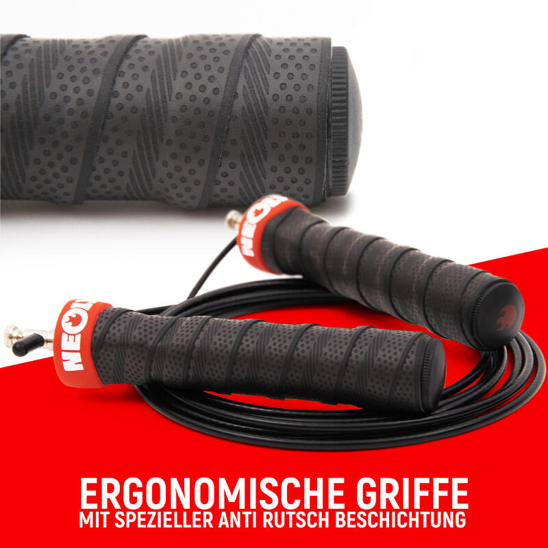 Springseil mit Kugellager, Gewichten und Anti-Rutsch Griffen - Speed Rope