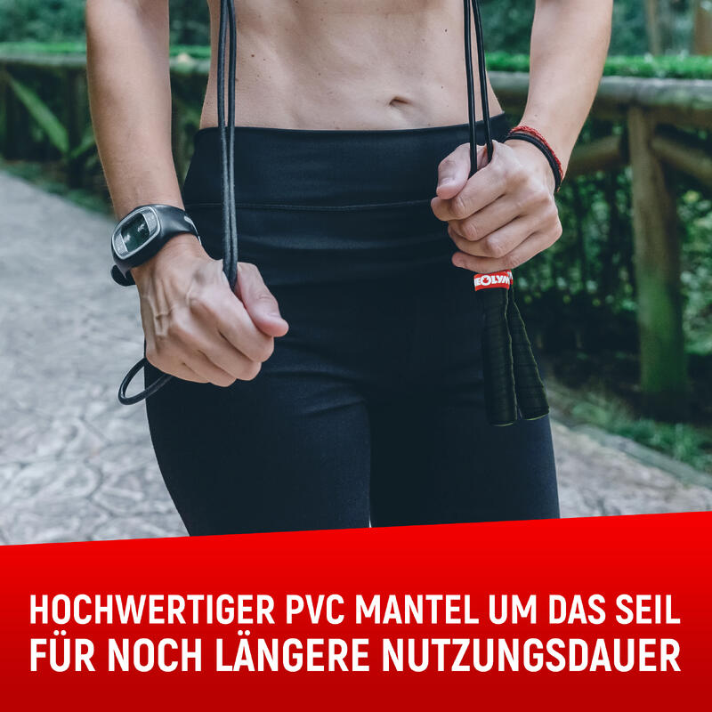 Springseil mit Kugellager, Gewichten und Anti-Rutsch Griffen - Speed Rope