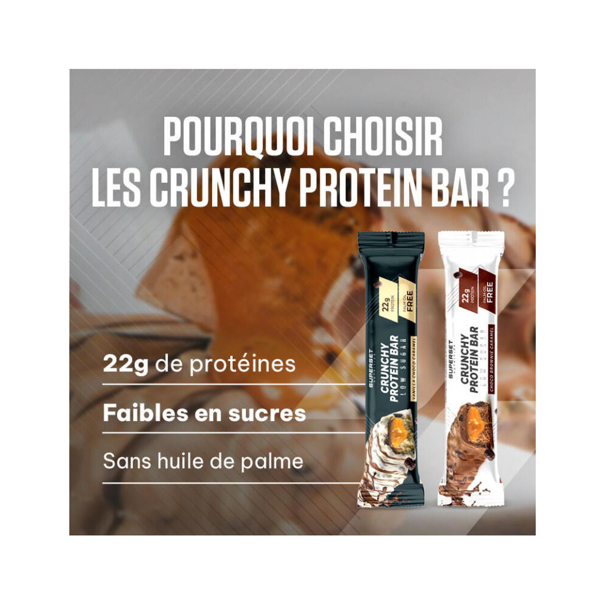 CRUNCHY PROTEIN BAR (64G) | Vanille Choco Caramel