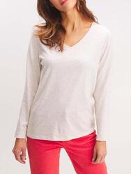 T-shirt manches longues Femme - ADEVIVER19017 Blanc/ecru