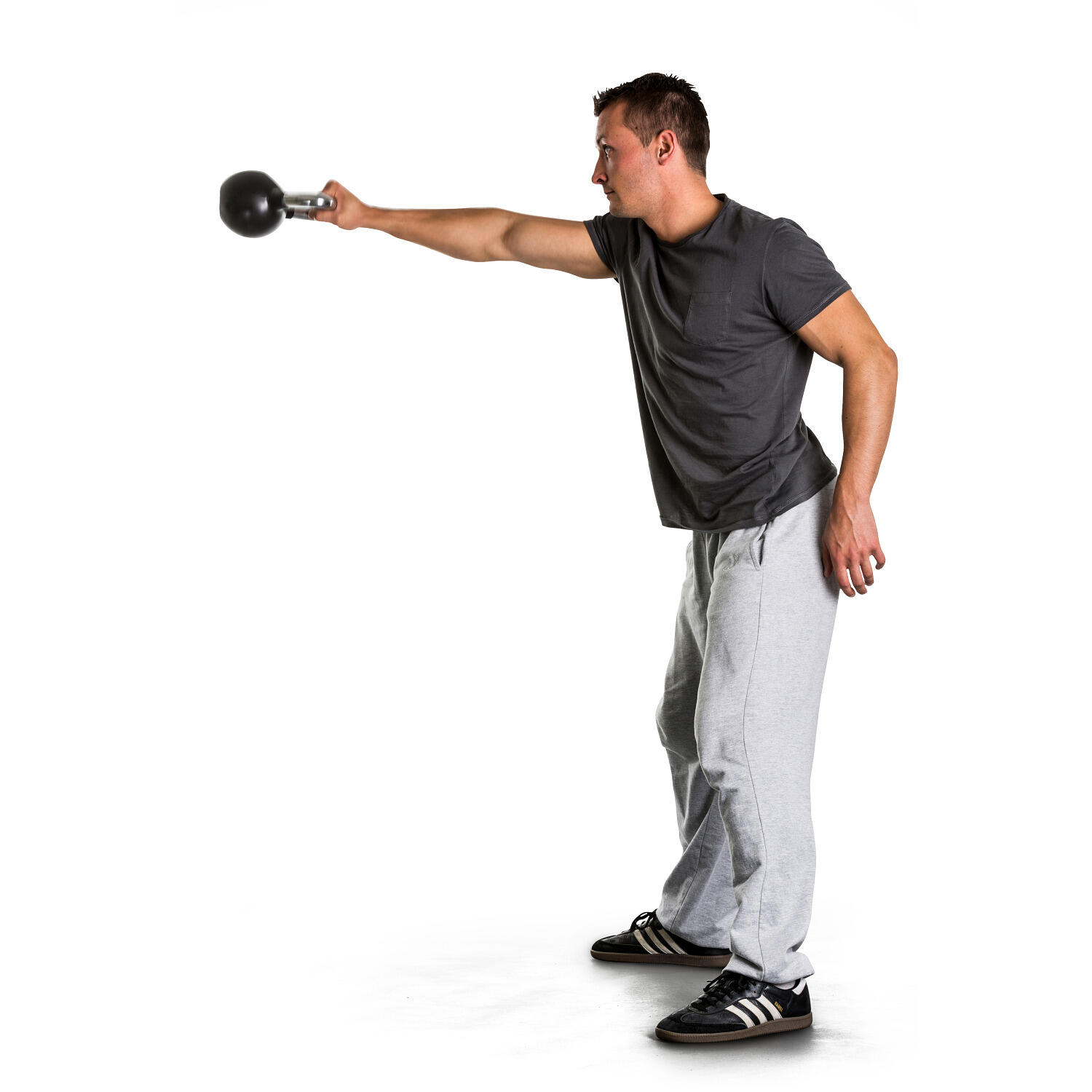 Kettlebell Gummiert mit gerändeltem Chrom-Griff 4 kg Gewichtheben Unisex 4/6