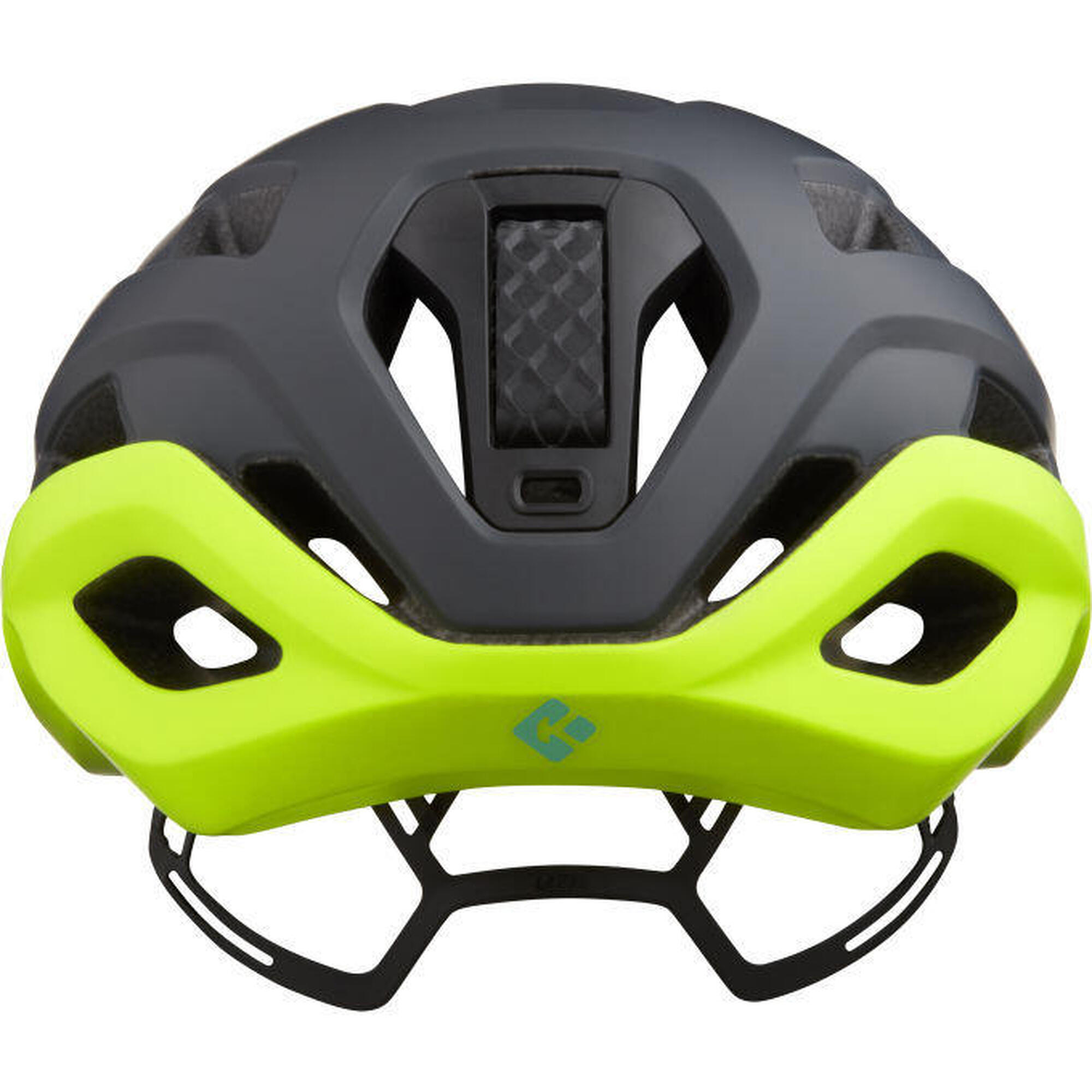 LAZER Kask rowerowy Strada KinetiCore, matowy ciemnoszary, żółty błysk