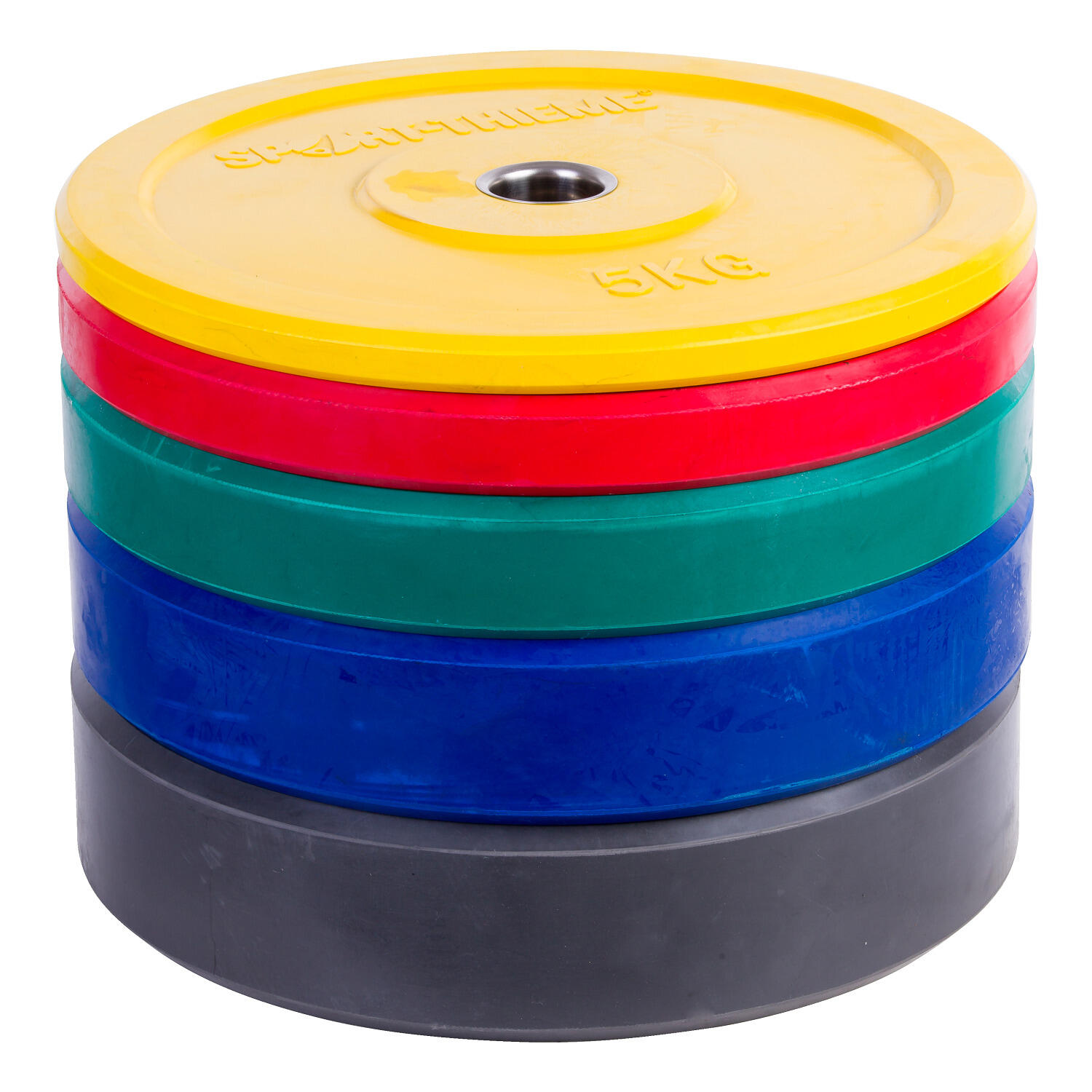 Hantelscheibe Bumper Plate, bunt 15 kg, Grün Gewichtheben Unisex Grün 2/3