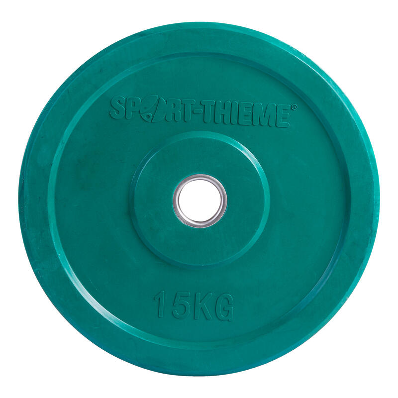 Sport-Thieme Hantelscheibe Bumper Plate, bunt, 15 kg, Grün