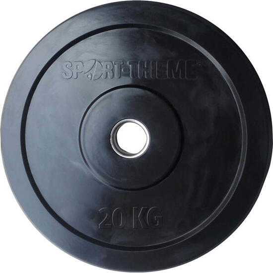 Hantelscheibe Bumper Plate, schwarz 20 kg Gewichtheben Unisex Schwarz