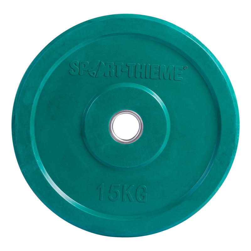 Sport-Thieme Disque d’haltère « Bumper Plate », couleur, 20 kg, bleu