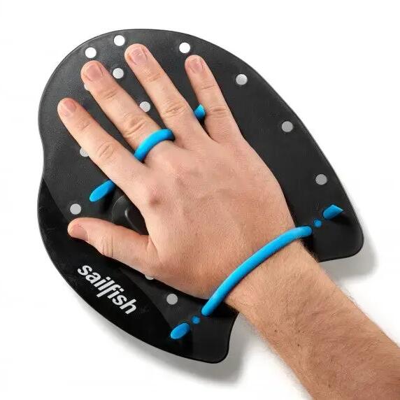 Adult Swimming Paddle, Flat Paddles - Black/Blue