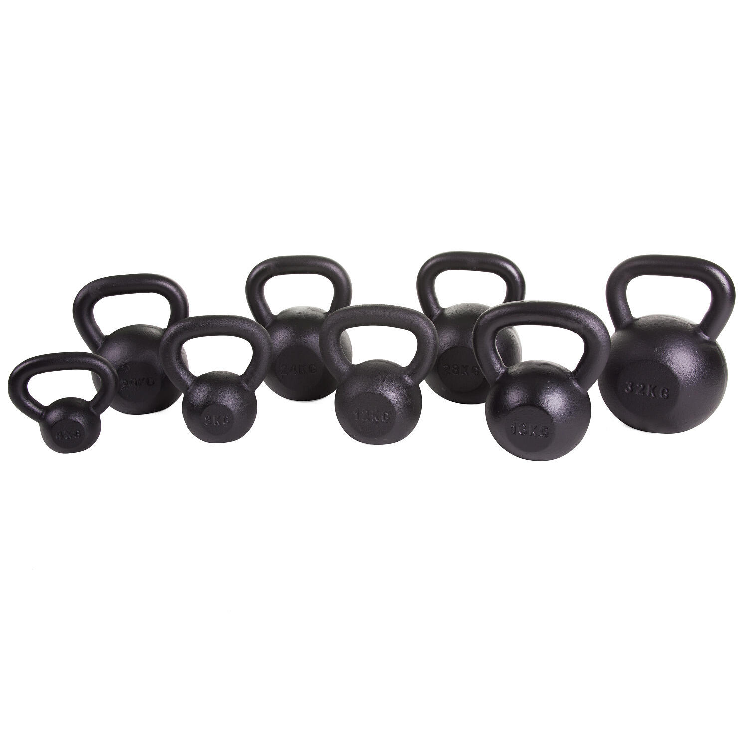 Kettlebell Pulverbeschichtet 4 kg Gewichtheben Unisex Schwarz 2/3