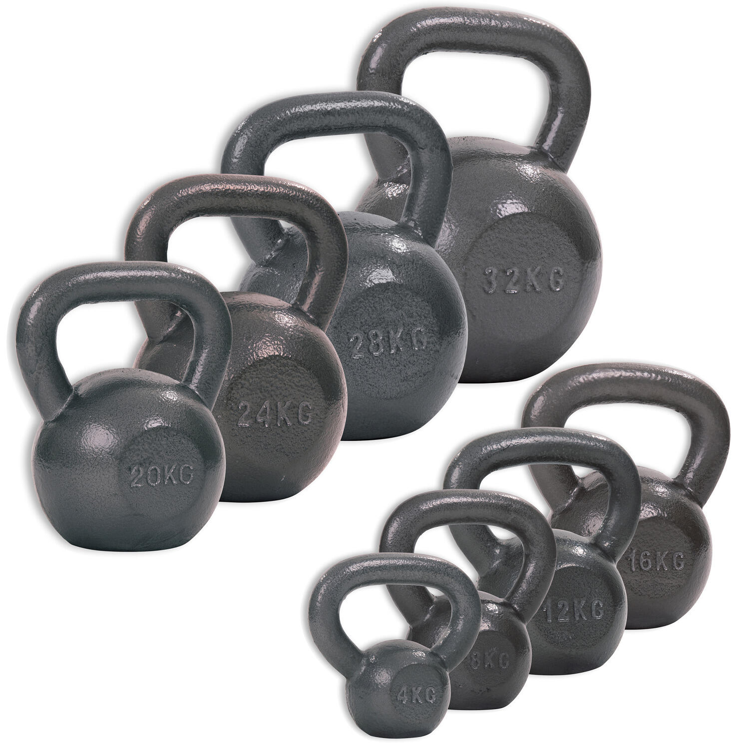 Sport-Thieme Kettlebell "Hammerschlag", grey lacquered, 24 kg