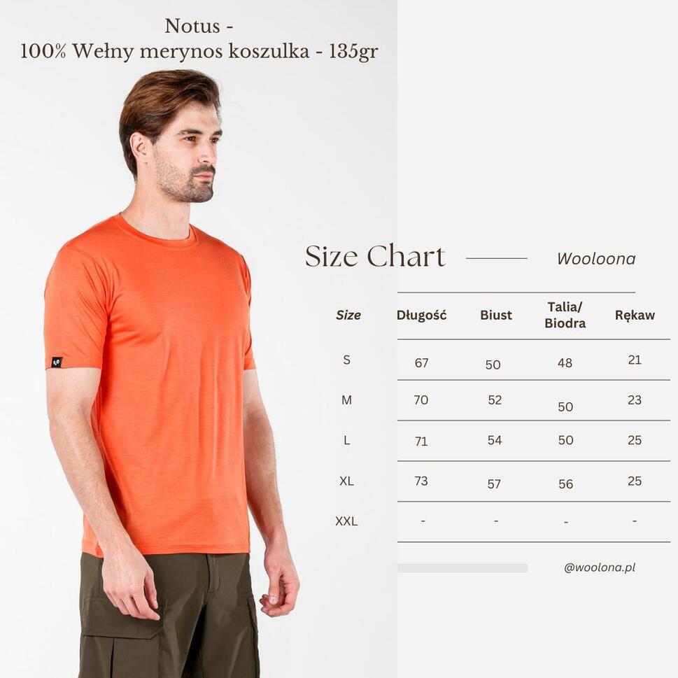 Koszulka termoaktywna turystyczna męska Woolona Notus 100% Merino