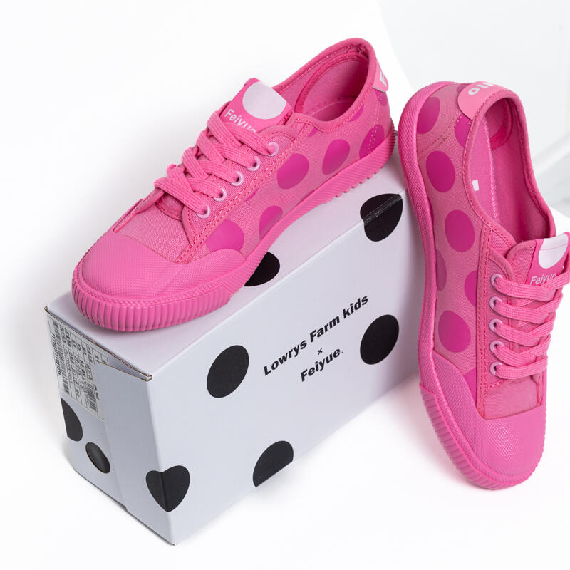 Lowrys Farm X DAFU Kids Feiyue Polka Pink LO Canvas Shoes - Pink