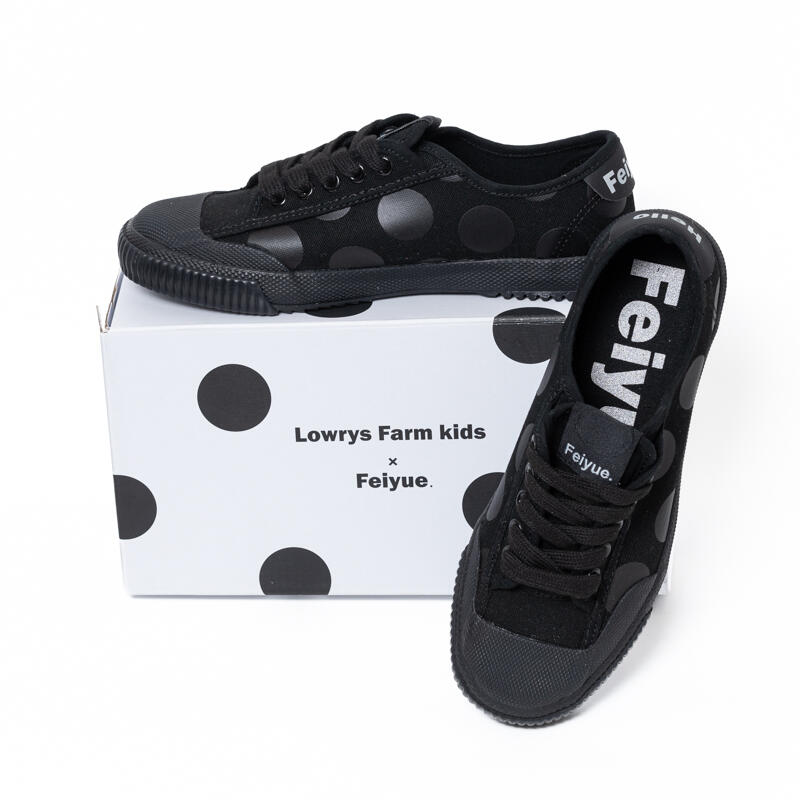 Lowrys Farm X DAFU Unisex Feiyue Polka Black LO Canvas Shoes - Black