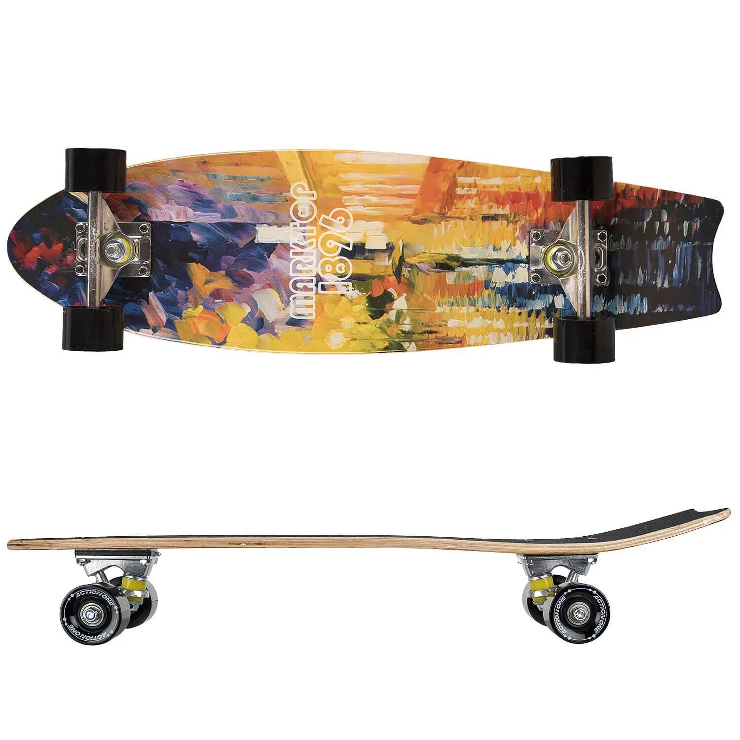 Skateboard Ilusion, lemn de artar 70x29cm, ABEC-7, PU, aluminium truck 6/6