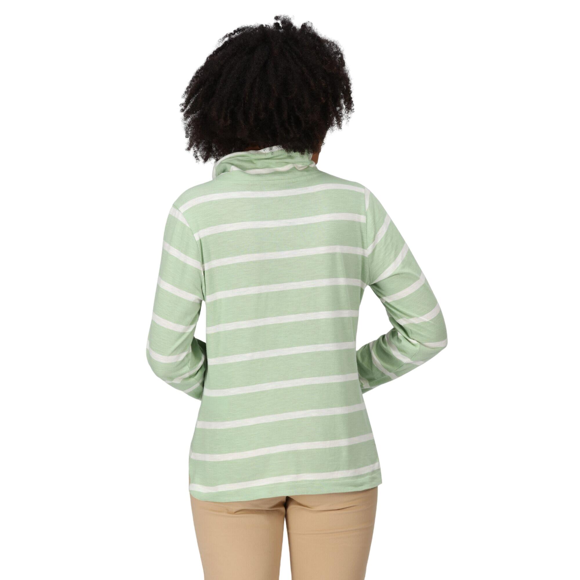 Womens/Ladies Helvine Striped Sweatshirt (Quiet Green/White) 4/5