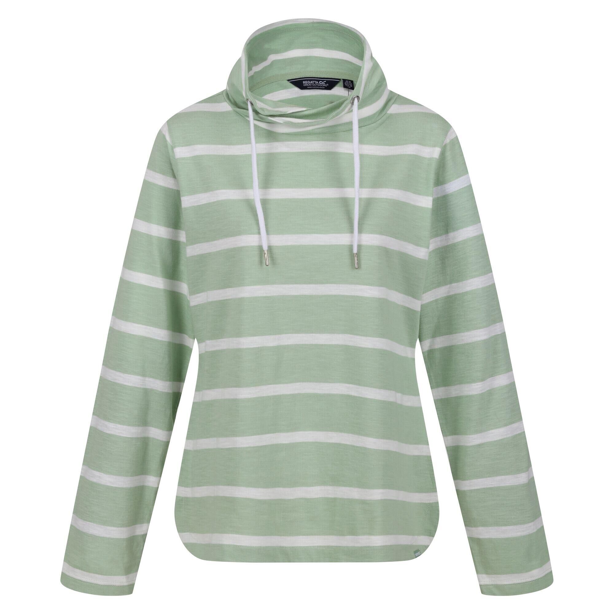 REGATTA Womens/Ladies Helvine Striped Sweatshirt (Quiet Green/White)