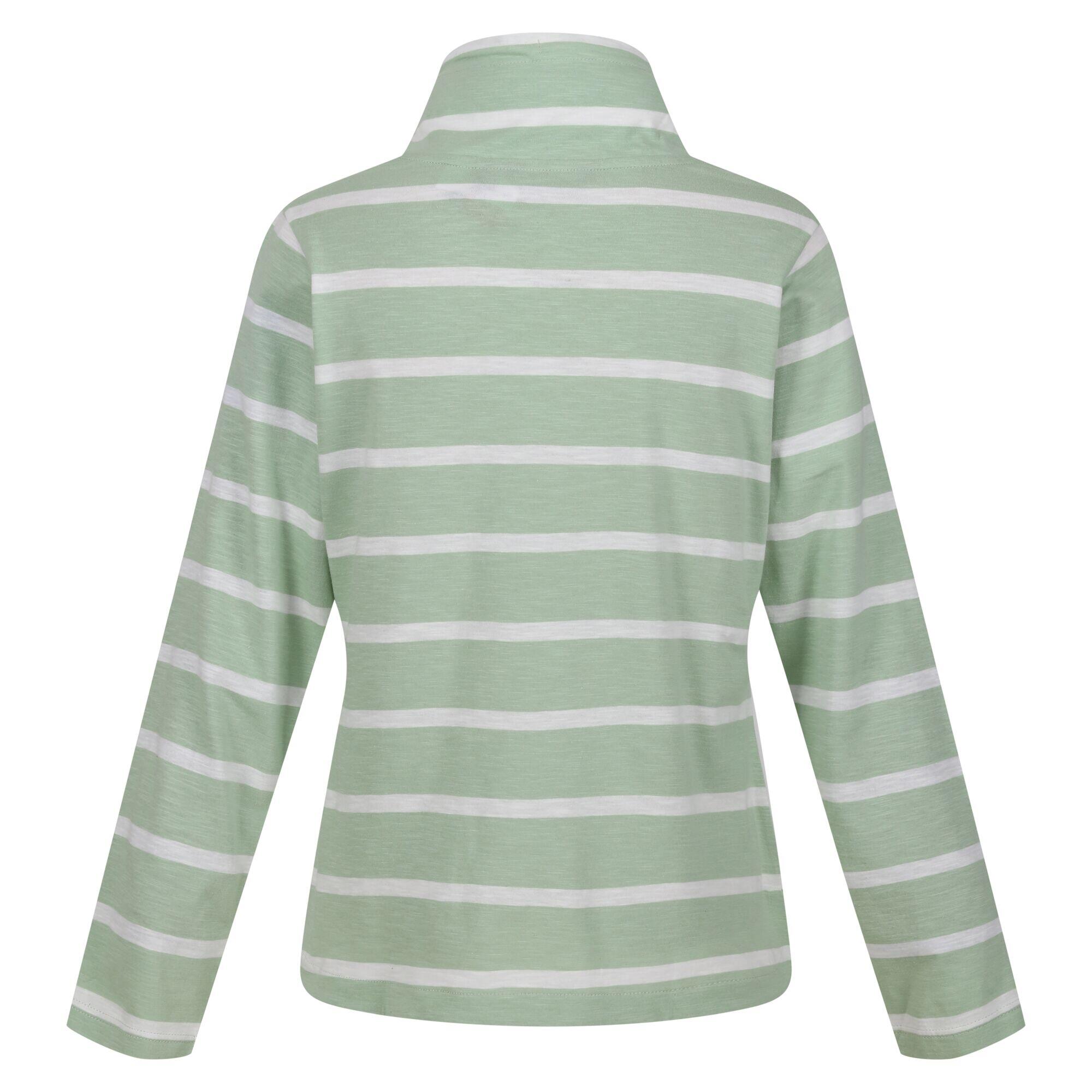 Womens/Ladies Helvine Striped Sweatshirt (Quiet Green/White) 2/5