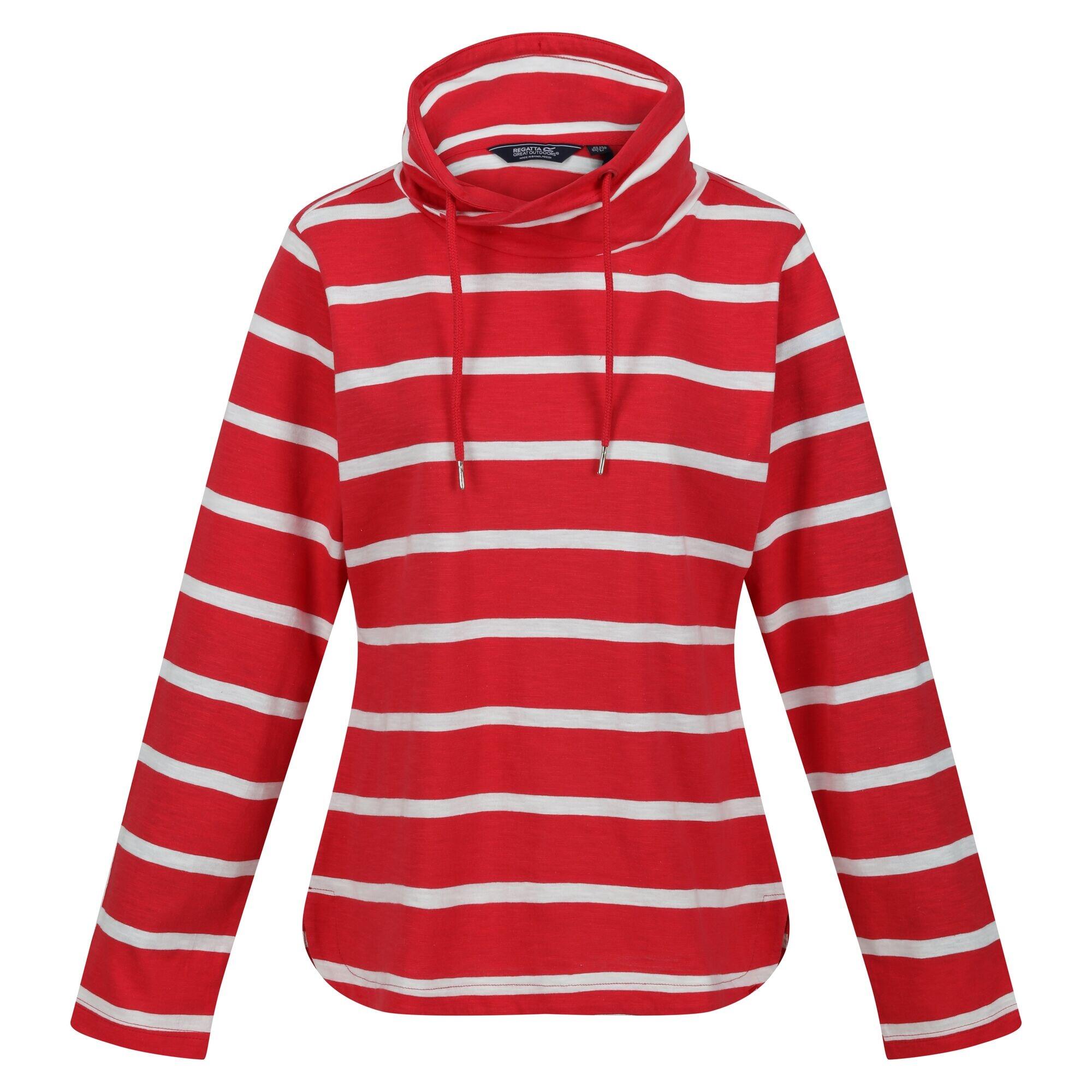 REGATTA Womens/Ladies Helvine Striped Sweatshirt (Miami Red/White)