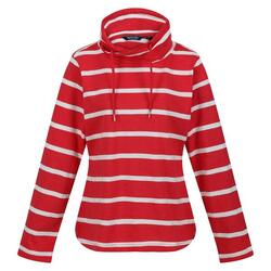 Dames Helvine Gestreept Sweatshirt (Miami Rood/Wit)