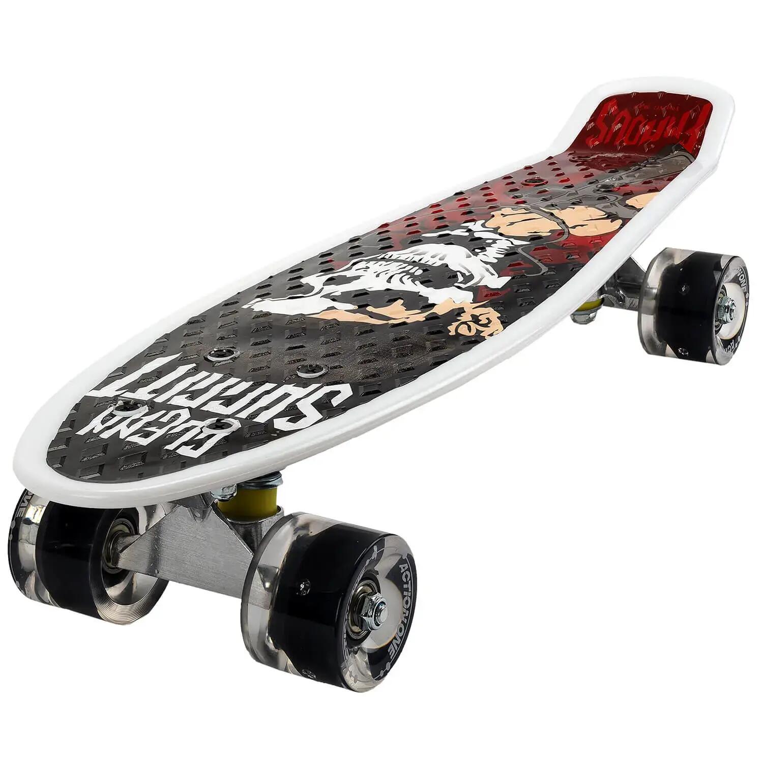 Skateboard cu roti luminoase Dare, 55x15cm, ABEC-7, PU, Aluminium truck 3/7