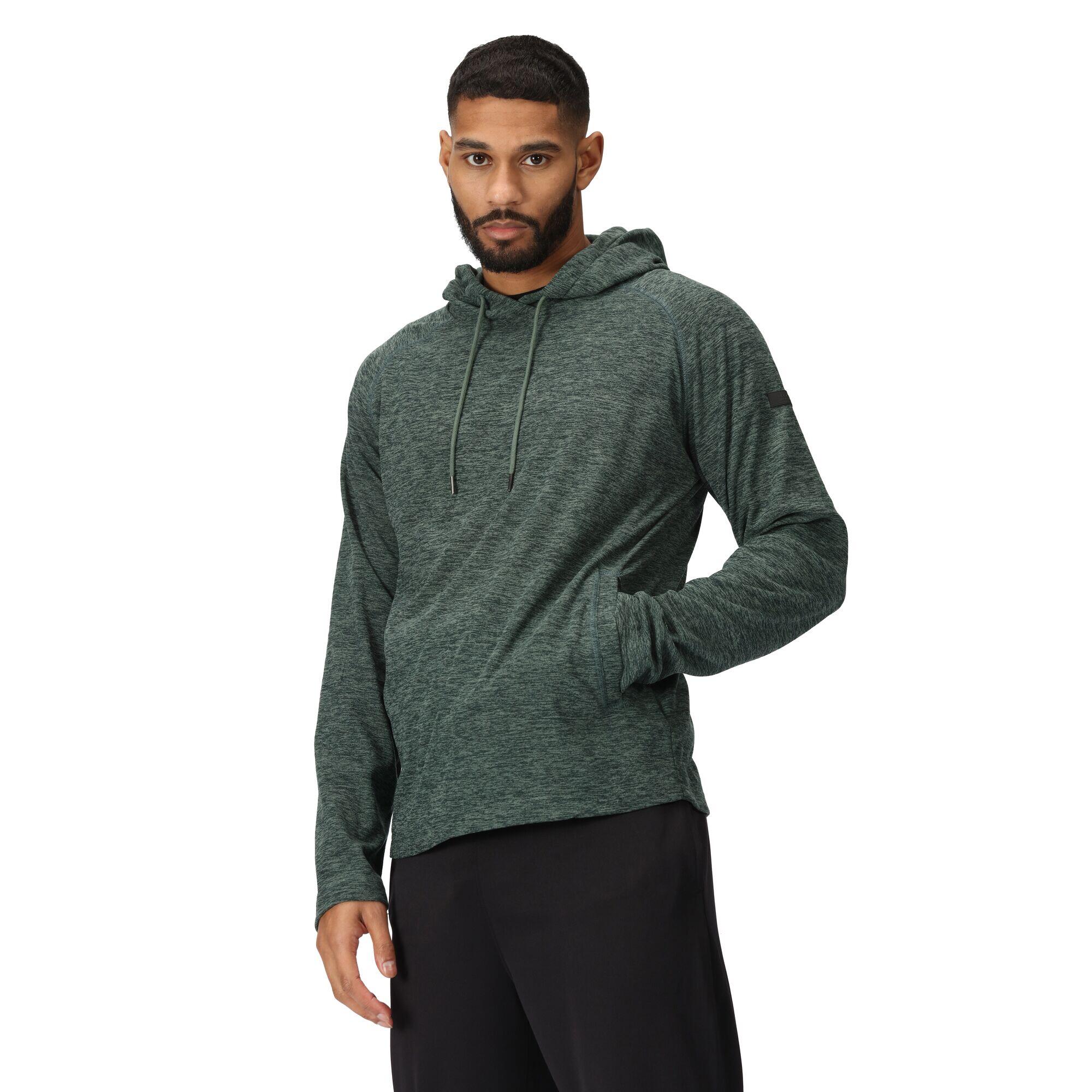 Mens Edley Marl Hoodie (Dark Forest Green) 4/5