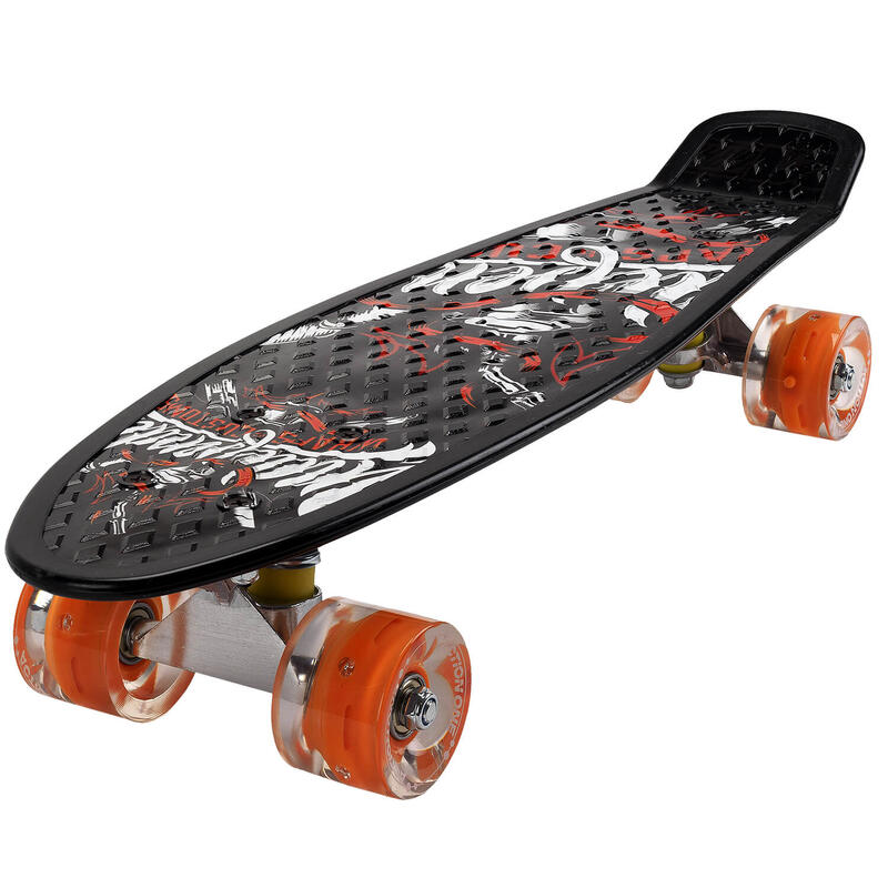 Skateboard cu roti luminoase Warp, 55x15cm, ABEC-7, PU, Aluminium truck