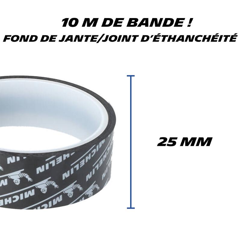 Fond de jante tubeless 25 mm x 10 M MICHELIN - Compatible VTT, vélo de montagne